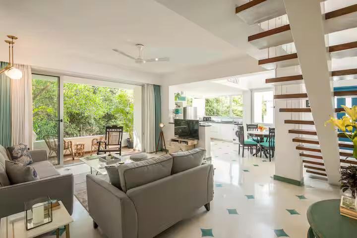 Chic 2BHK Duplex w Pool & Pvt Terrace in Siolim x Solis Nature