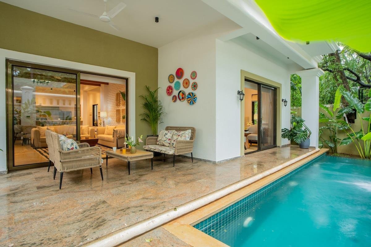 Villa Bliss: 3+1 BHK with Pool & Gazebo in Assagao x Solis Nature