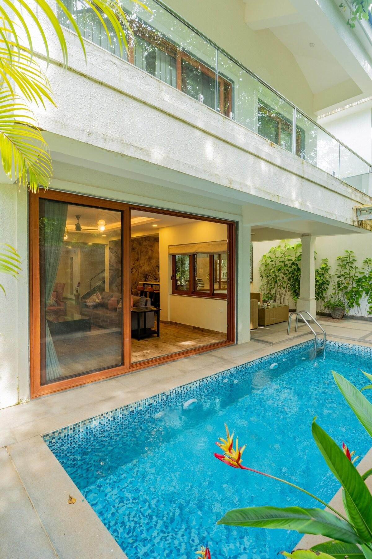 Tranquil Pet-Friendly 3 bhk Villa W/ Pool & Sitout x Solis Nature