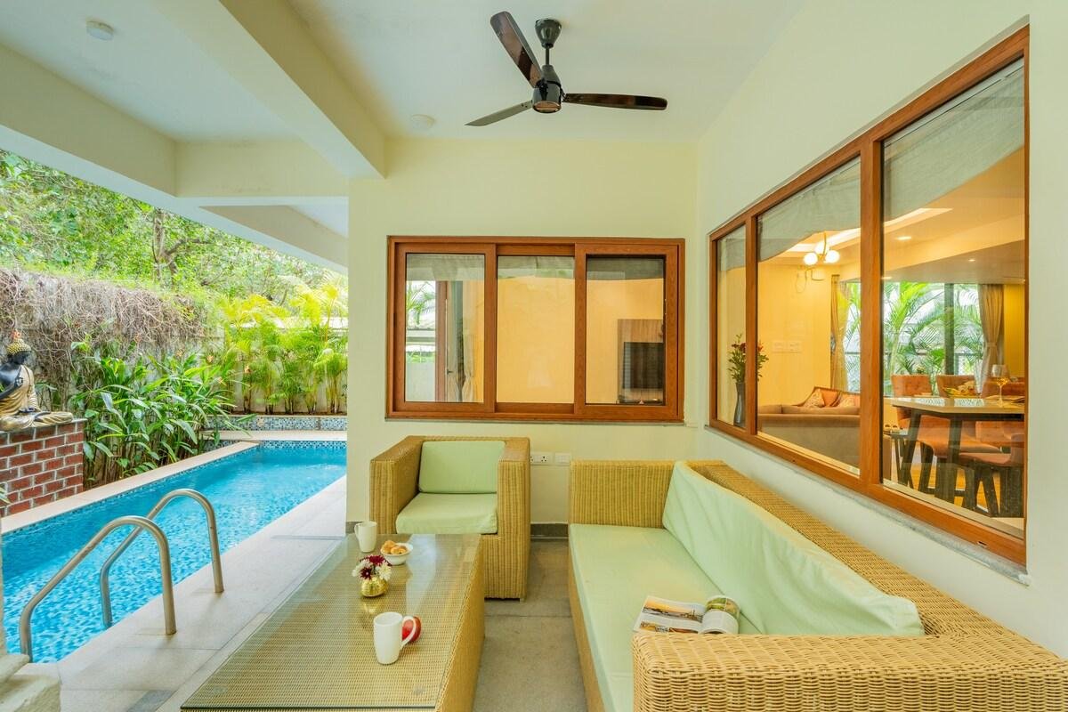 Tranquil Pet-Friendly 3 bhk Villa W/ Pool & Sitout x Solis Nature
